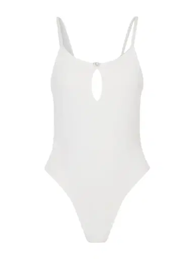 SARA CRISTINA Pearl Cutout Ribbed Swimsuit | Thumbnail 1 SARA CRISTINA Pearl Cutout Ribbed Swimsuit | Thumbnail 1