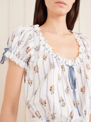 DÔEN Nera Broderie Anglaise Organic Cotton Blouse | Thumbnail 4