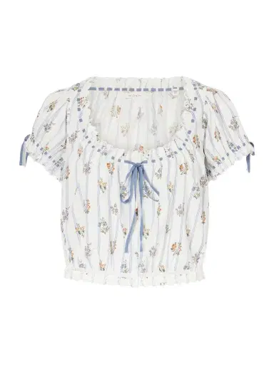 DÔEN Nera Broderie Anglaise Organic Cotton Blouse | Thumbnail 1