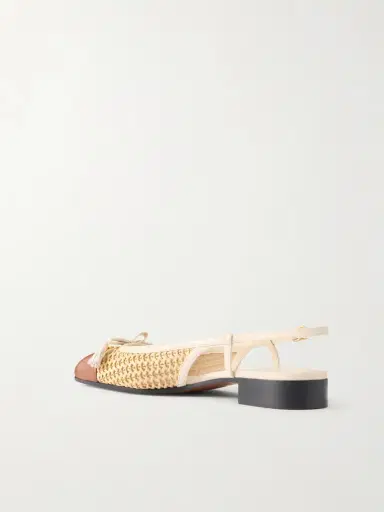 Valentino Garavani Valet Du Roi 25 Tasseled Leather-trimmed And Raffia Slingback Ballet Flats | Thumbnail 3 Valentino Garavani Valet Du Roi 25 Tasseled Leather-trimmed And Raffia Slingback Ballet Flats | Thumbnail 3
