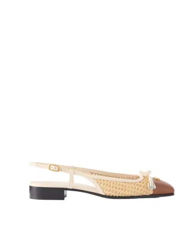 Valet Du Roi 25 Tasseled Leather-trimmed And Raffia Slingback Ballet Flats