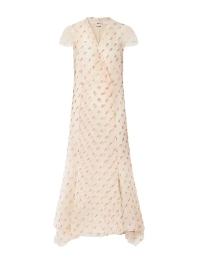 Meera Wrap-effect Floral-print Silk-organza Midi Dress