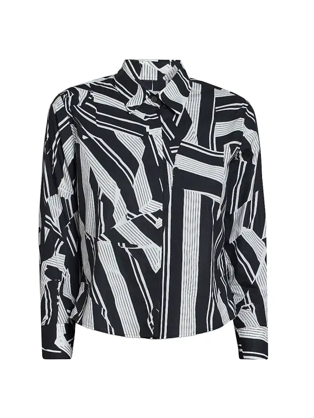 Dries Van Noten Women's Clavini Abstract Cotton Shirt - Black