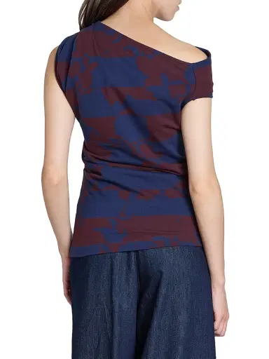 Dries Van Noten Women's Hunray Asymmetric Abstract Cotton Shirt - Burgundy | Thumbnail 5