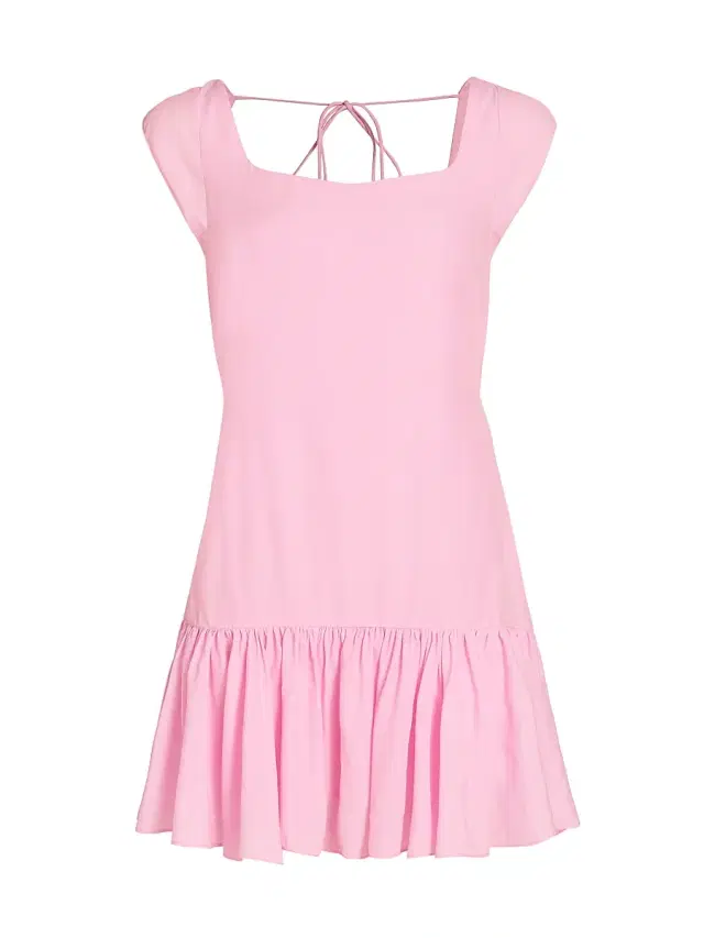 Azeeza Women's Art Raw Silk Ruffle Minidress - Cherry Blossom