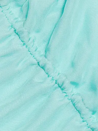 AZEEZA Women's Elina Off-The-Shoulder Chiffon Minidress - Aquamarine - Size Large | Thumbnail 7