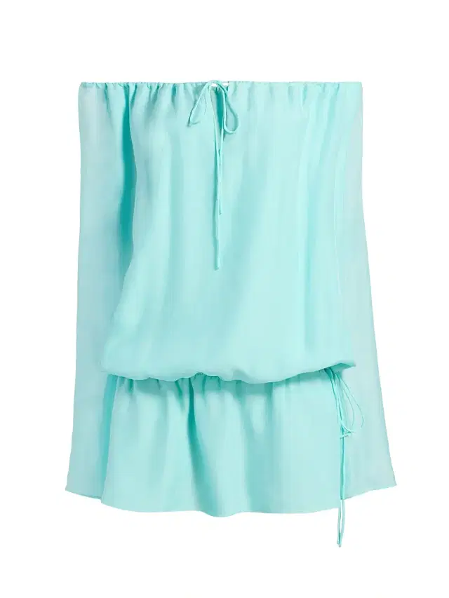 Azeeza Women's Elina Off-The-Shoulder Chiffon Minidress - Aquamarine