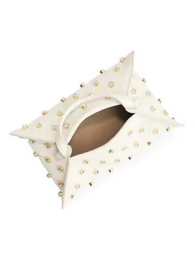 Altuzarra Women's Crystal-Embellished Origami Leather Baguette - Ivory Crystal | Thumbnail 2