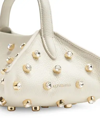Altuzarra Women's Crystal-Embellished Origami Leather Baguette - Ivory Crystal | Thumbnail 3