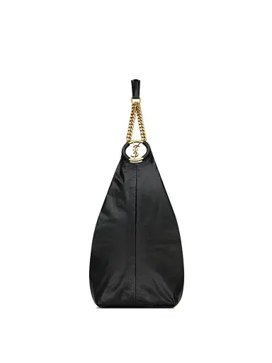 Saint Laurent Women's Hortense Hobo Bag in Shiny Leather - Black | Thumbnail 4