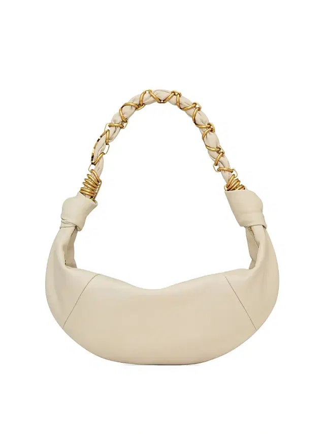 Saint Laurent Women's Amalia  Hobo Top Handle Bag in Lambskin - Blanc Vintage