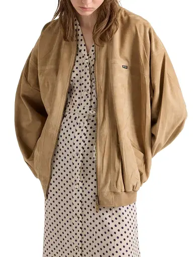 Prada Women's Suede Jacket - Beige - Size 8 | Thumbnail 3