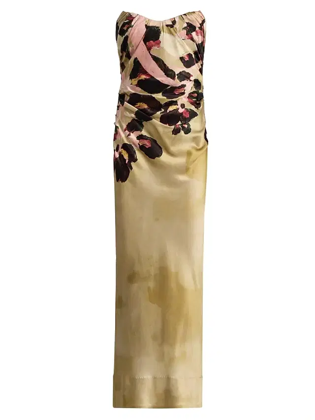 Acler Women's Bowers Floral Satin Maxi Dress - Dusk Bulbs