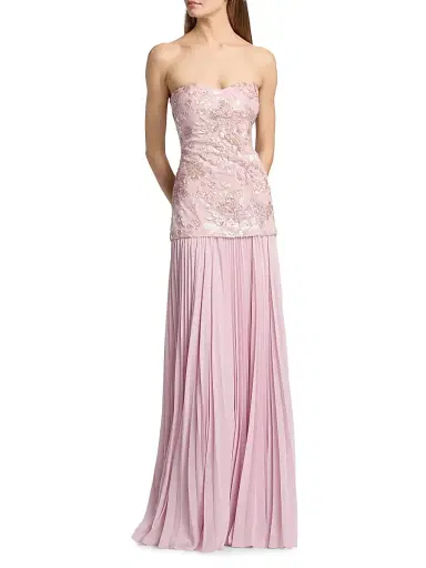 BADGLEY MISCHKA Women's Beaded Drop Waist Strapless Gown - Blush Multi - Size 16 | Thumbnail 3 BADGLEY MISCHKA Women's Beaded Drop Waist Strapless Gown - Blush Multi - Size 16 | Thumbnail 3