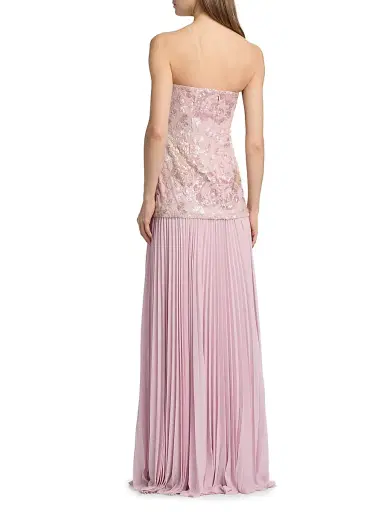 BADGLEY MISCHKA Women's Beaded Drop Waist Strapless Gown - Blush Multi - Size 16 | Thumbnail 5 BADGLEY MISCHKA Women's Beaded Drop Waist Strapless Gown - Blush Multi - Size 16 | Thumbnail 5