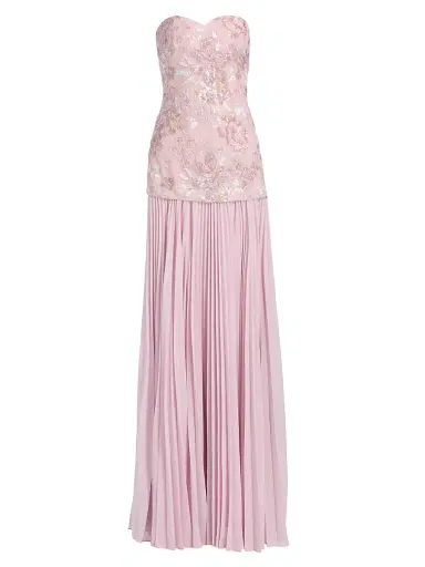 BADGLEY MISCHKA Women's Beaded Drop Waist Strapless Gown - Blush Multi - Size 16 | Thumbnail 1 BADGLEY MISCHKA Women's Beaded Drop Waist Strapless Gown - Blush Multi - Size 16 | Thumbnail 1