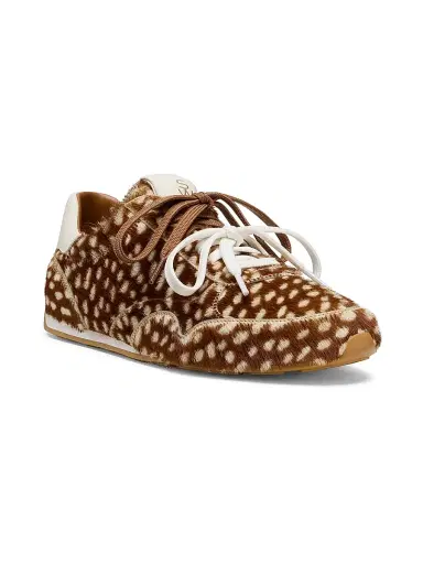 Stuart Weitzman Women's Bond Sport Deerskin Calf Hair Low-Top Sneakers - Brown And White - Size 6 | Thumbnail 2