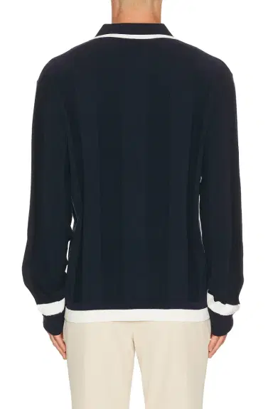 Khalhon V Tipped Varsity Knit Pullover Polo | Thumbnail 2