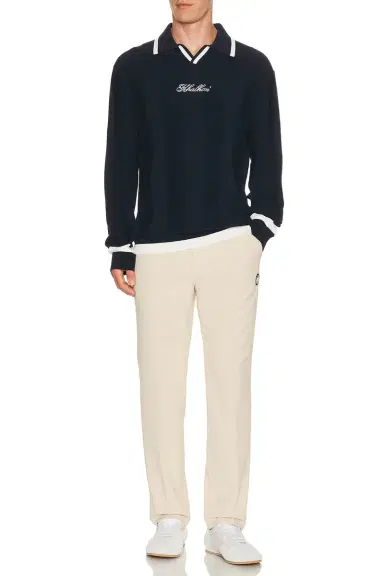 Khalhon V Tipped Varsity Knit Pullover Polo | Thumbnail 3