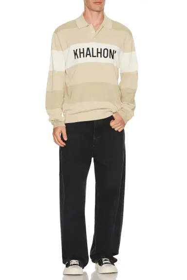 Khalhon Coastal Stripe Knit Polo Jacket | Thumbnail 3