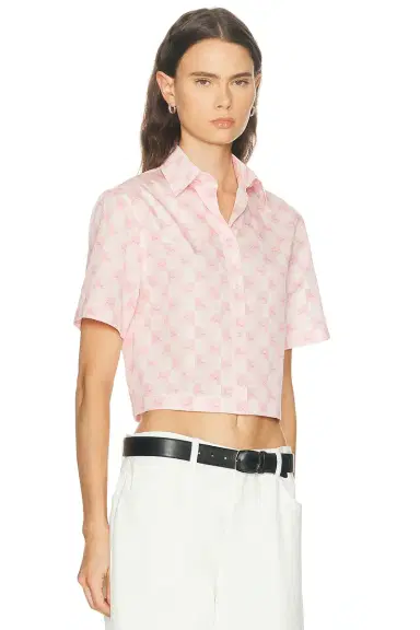 Burberry Abby Short Sleeve Cropped Shirt | Thumbnail 2 Burberry Abby Short Sleeve Cropped Shirt | Thumbnail 2