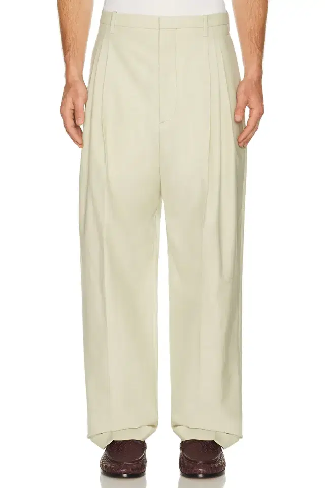 Wool Cotton Melange Gabardine Trousers