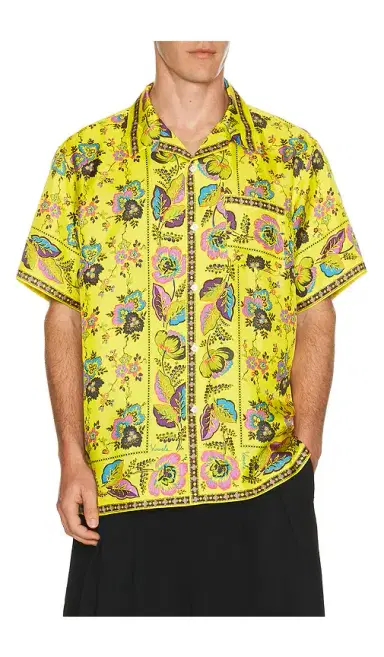 vowels Short Sleeve Silk Shirt | Thumbnail 5