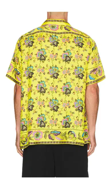 vowels Short Sleeve Silk Shirt | Thumbnail 6