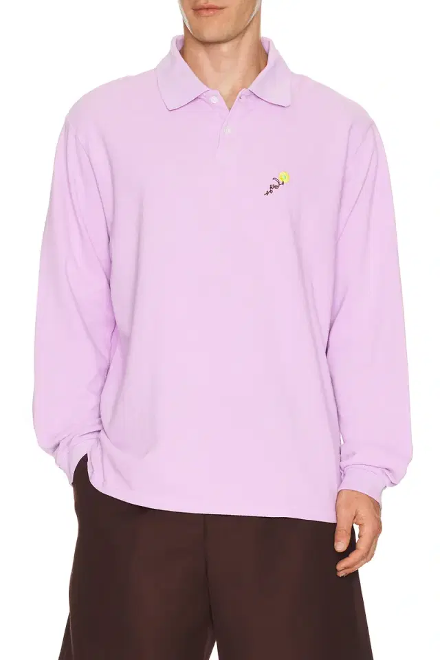 vowels Long Sleeve Pique Polo