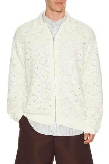 vowels Eyelet Knitted Zip Up | Thumbnail 1 vowels Eyelet Knitted Zip Up | Thumbnail 1