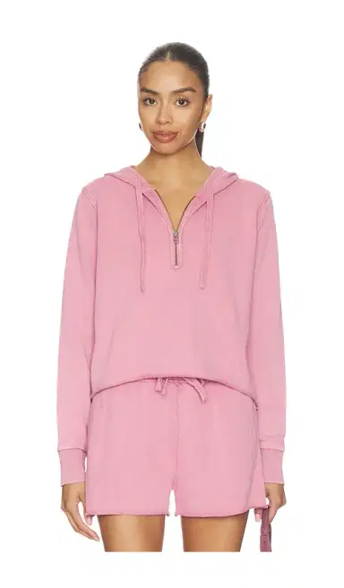 Bobi Half Zip Crop Hoodie | Thumbnail 1