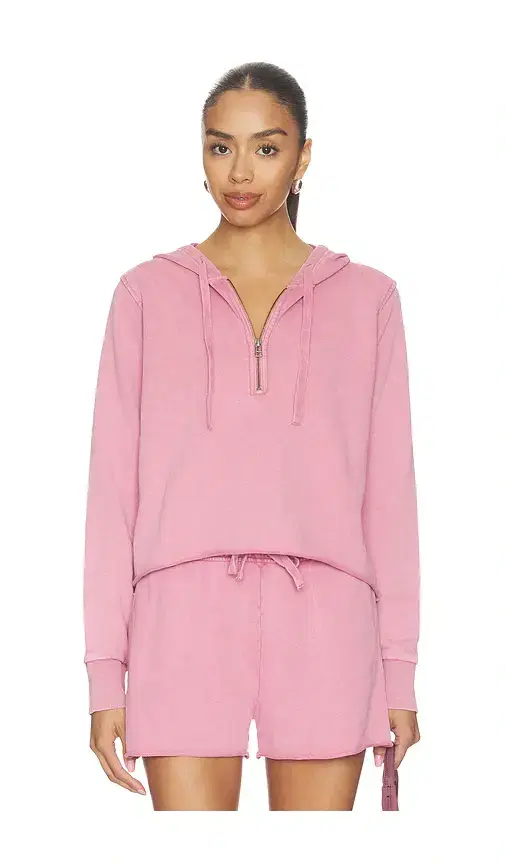Half Zip Crop Hoodie