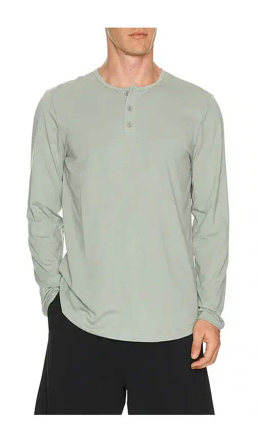 Curve Hem Long Sleeve Henley