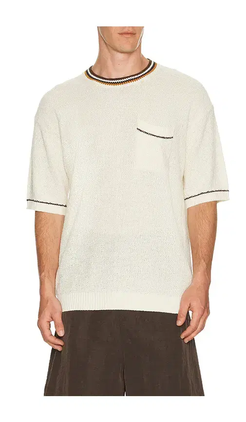 Knitted Cotton Linen Blend Relaxed Fit T-Shirt