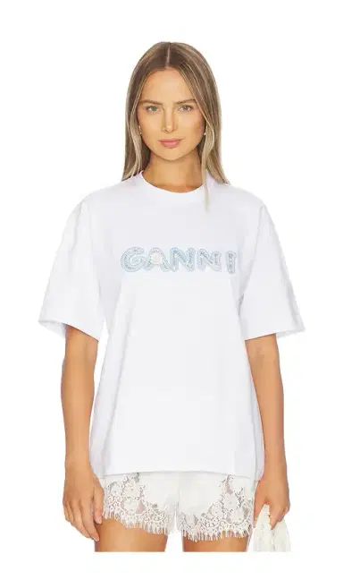 Ganni Heavy Cotton Jersey Relaxed Fit T-shirt | Thumbnail 1 Ganni Heavy Cotton Jersey Relaxed Fit T-shirt | Thumbnail 1