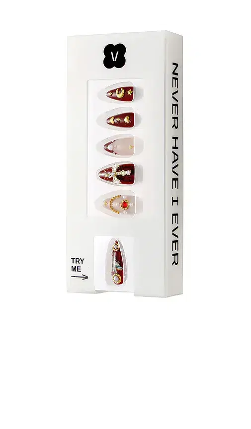 Never Have I Ever Burgundy Cherub Press-On Nails