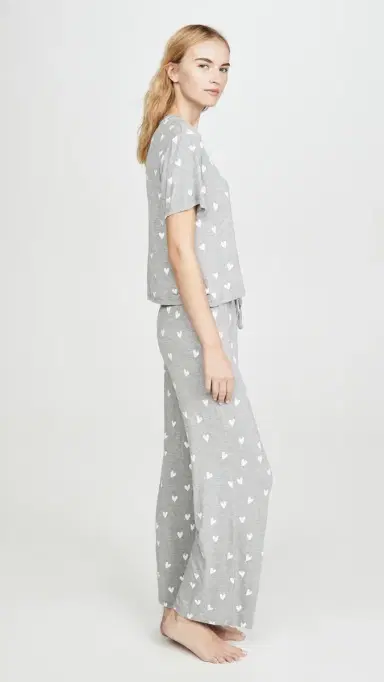 HONEYDEW All American PJ Set Heather Grey Hearts | Thumbnail 4 HONEYDEW All American PJ Set Heather Grey Hearts | Thumbnail 4