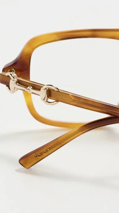 Gucci Horsebit Glasses Havana/Transparent One Size | Thumbnail 5