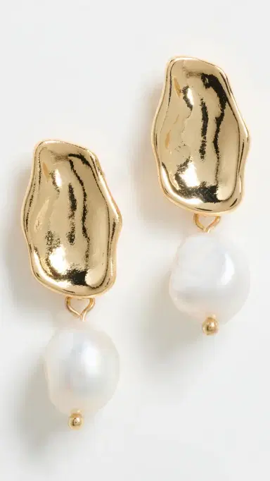 KENNETH JAY LANE Fresh Water Pierced Earrings Gold/Freshwater Pearl One Size | Thumbnail 2