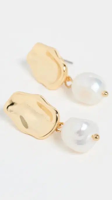 KENNETH JAY LANE Fresh Water Pierced Earrings Gold/Freshwater Pearl One Size | Thumbnail 4