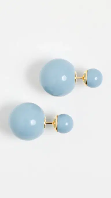 SHASHI Double Ball Earrings French Blue Blue One Size | Thumbnail 2