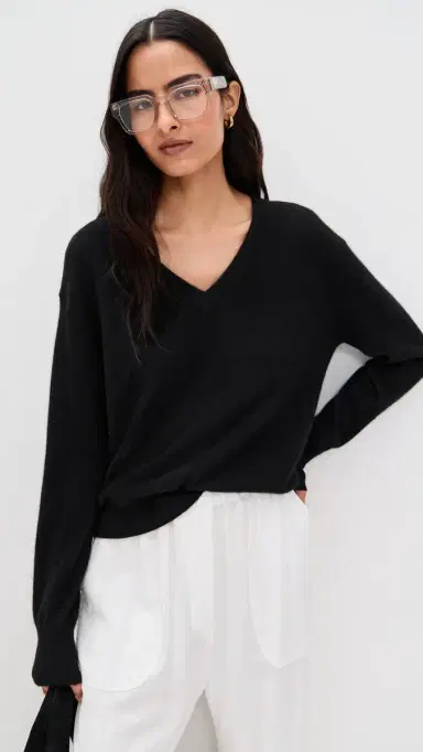 White + Warren Cashmere V Neck Pullover | Thumbnail 2 White + Warren Cashmere V Neck Pullover | Thumbnail 2
