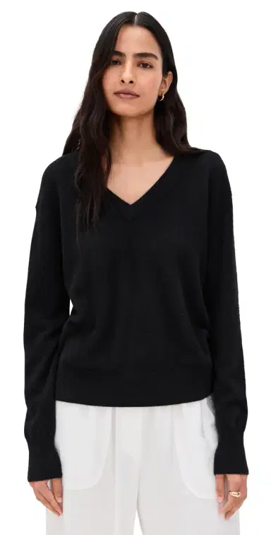 White + Warren Cashmere V Neck Pullover | Thumbnail 1 White + Warren Cashmere V Neck Pullover | Thumbnail 1