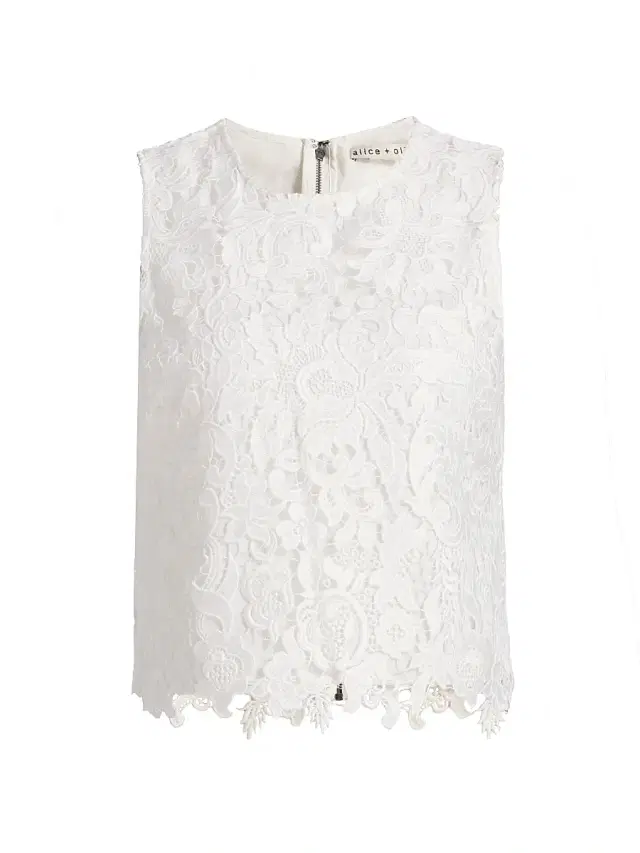 ALICE + OLIVIA Women's Amal Lace Tank - Off White