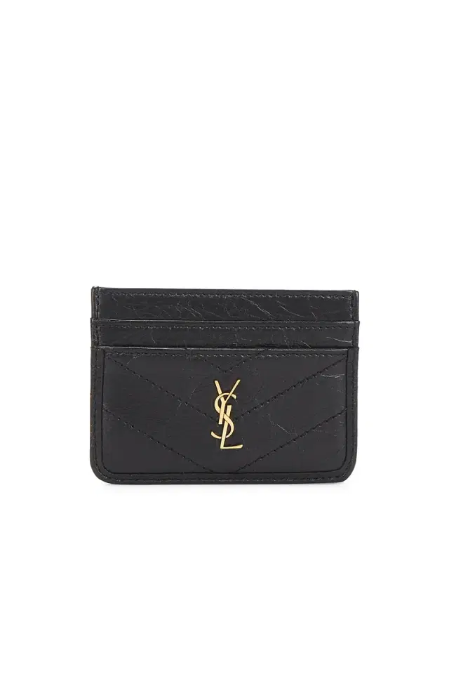 Saint Laurent Cuir Vintage Froisse Matelasse Credit Card Case