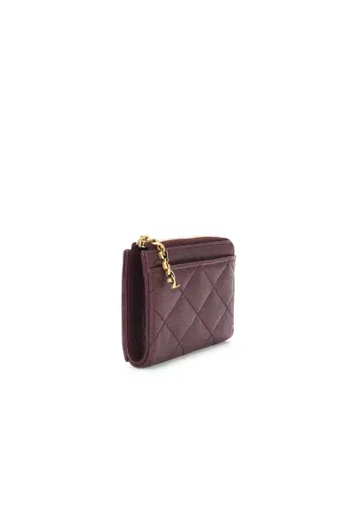 Saint Laurent Grain De Poudre Matelasse Zipped Card Case | Thumbnail 3