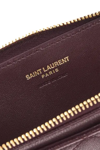 Saint Laurent Grain De Poudre Matelasse Zipped Card Case | Thumbnail 5