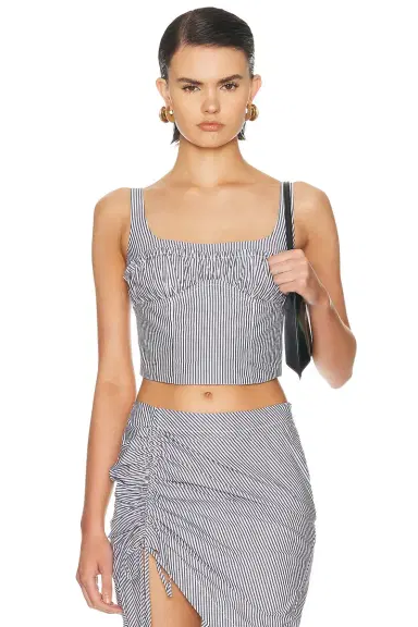 Fleur du Mal Poplin Bustier Top | Thumbnail 1 Fleur du Mal Poplin Bustier Top | Thumbnail 1