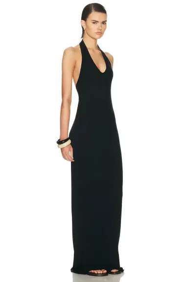 ENZA COSTA Silk Rib U Neck Halter Fluid Maxi Dress | Thumbnail 2