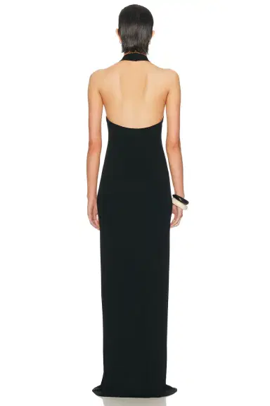 ENZA COSTA Silk Rib U Neck Halter Fluid Maxi Dress | Thumbnail 3